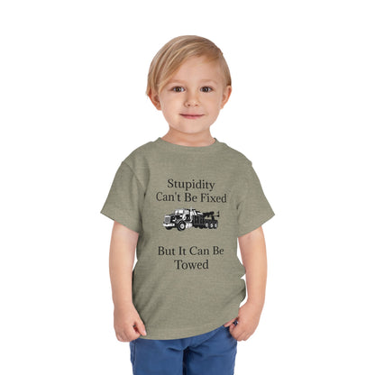 Stupidity Heavy Tow Truck Toddler Unisex Short Sleeve Crewneck Tee