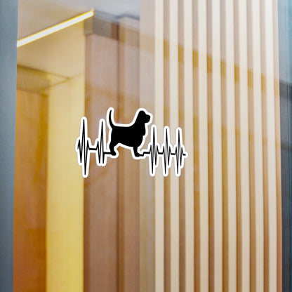 My Heart Beats For Basset Hounds Vinyl Decal