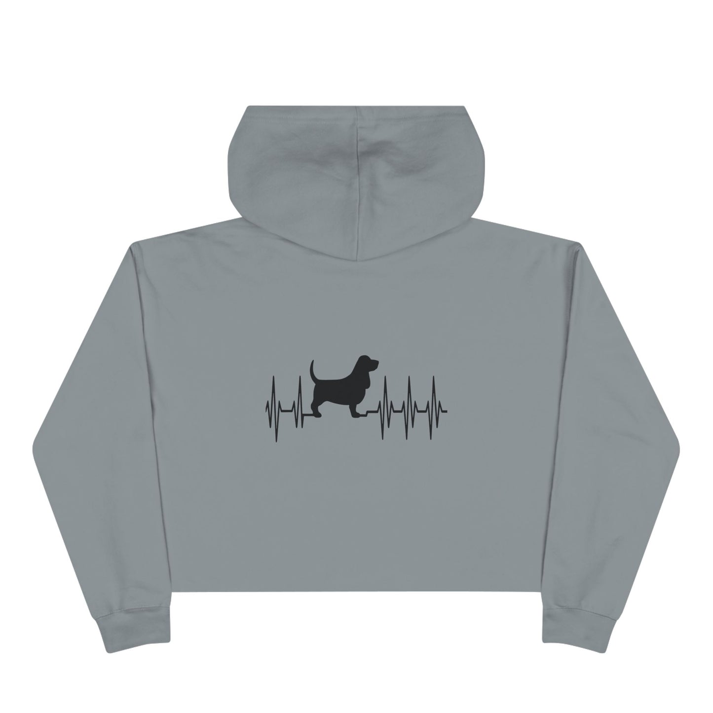 My Heart Beats For Basset Hounds Women's Crop Hoodie
