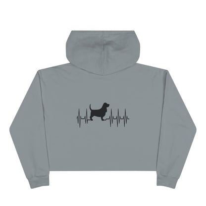 My Heart Beats For Basset Hounds Women's Crop Hoodie