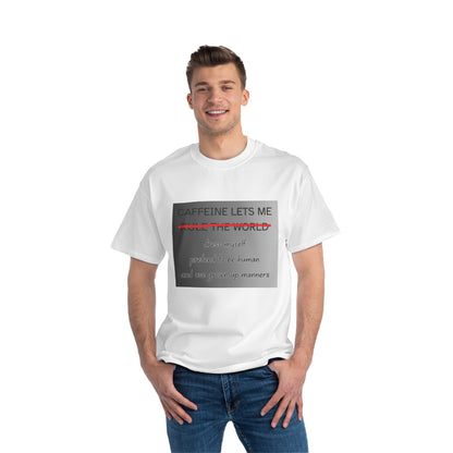 Caffeine Lets Me Men's Short-Sleeve Crewneck Tee