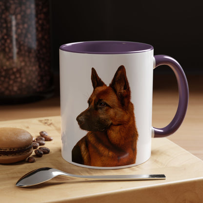 German Shepherd Head 2-Tone Coffee Mug