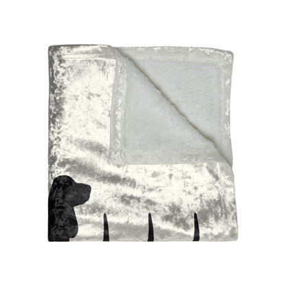 My Heart Beats For Basset Hounds Crushed Velvet Blanket