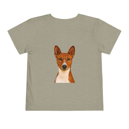 Basenji Head Toddler Unisex Short Sleeve Crewneck Tee