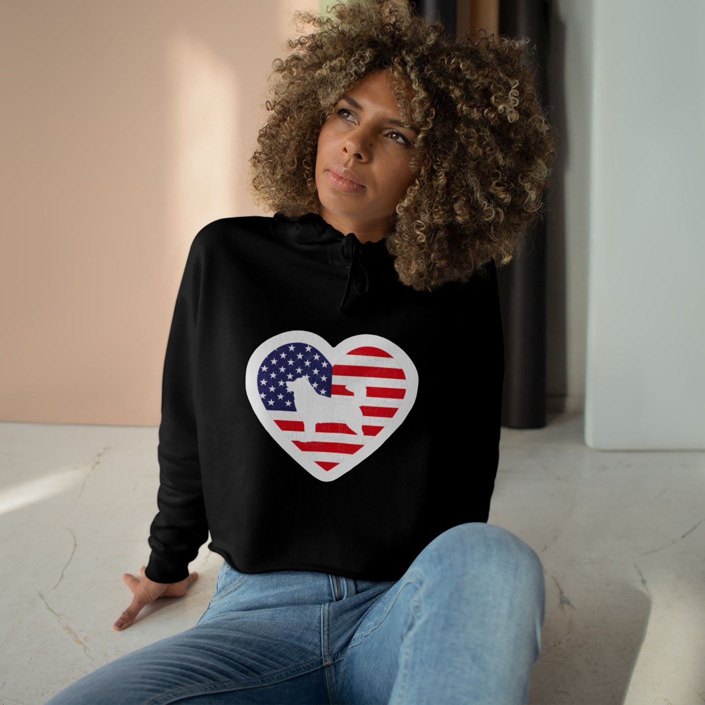 Malamute Flag Women's Crop Hoodie