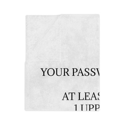 Password Velveteen Microfiber Blanket
