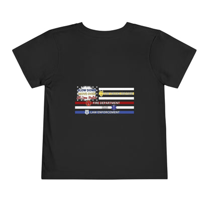 Slow Down Move Over Flag Toddler Unisex Short Sleeve Crewneck Tee