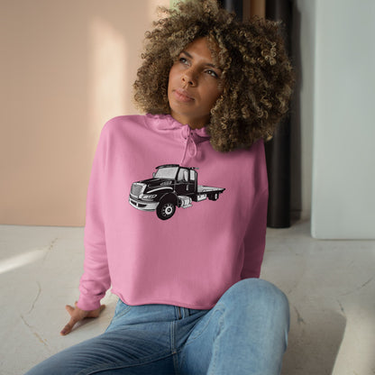 Flatbed Tow Truck Women's Crop Hoodie