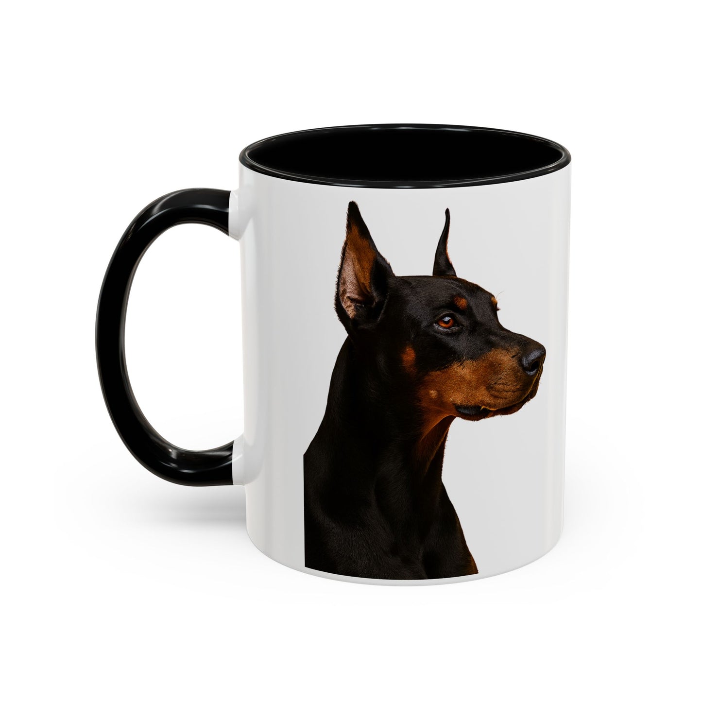 Doberman Head 2-Tone Coffee Mug
