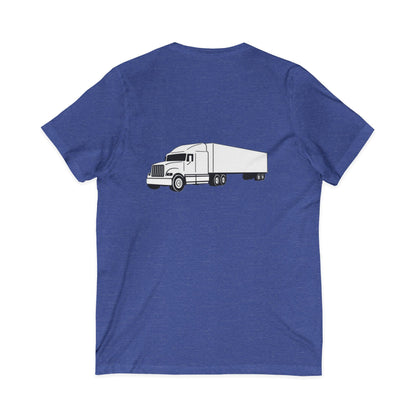Semi Truck Unisex Short Sleeve V-Neck Tee