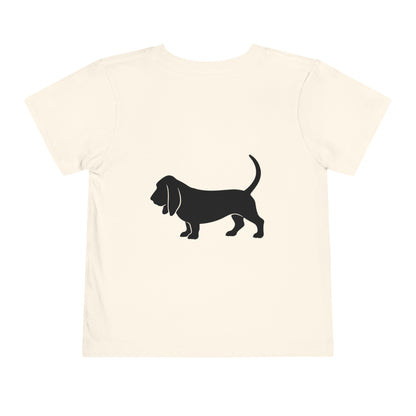 Basset Hound Silhouette Toddler Unisex Short Sleeve Crewneck Tee