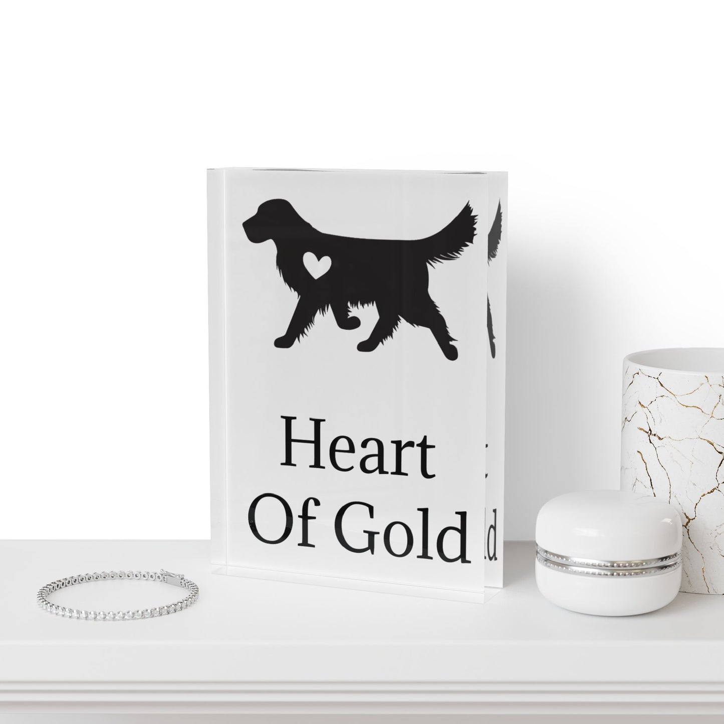 Heart Of Gold Acrylic Photo Block