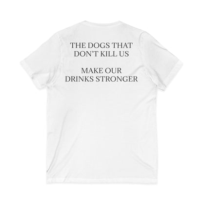 Drinks Stronger Unisex Short Sleeve V-Neck Tee