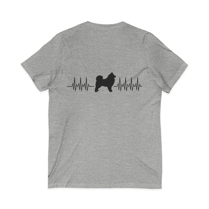 My Heart Beats For Samoyeds Unisex Short Sleeve V-Neck Tee
