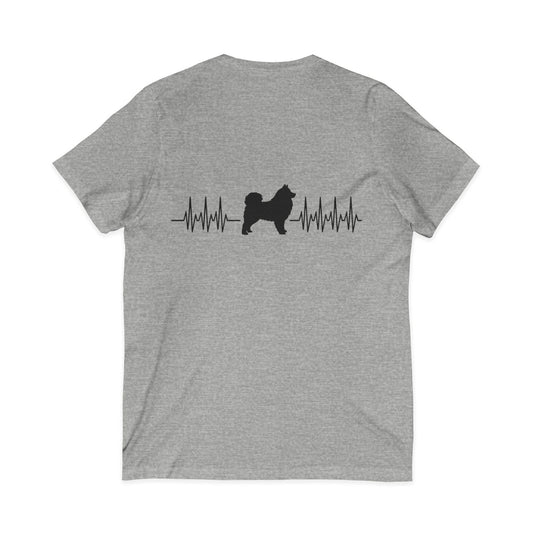My Heart Beats For Samoyeds Unisex Short Sleeve V-Neck Tee