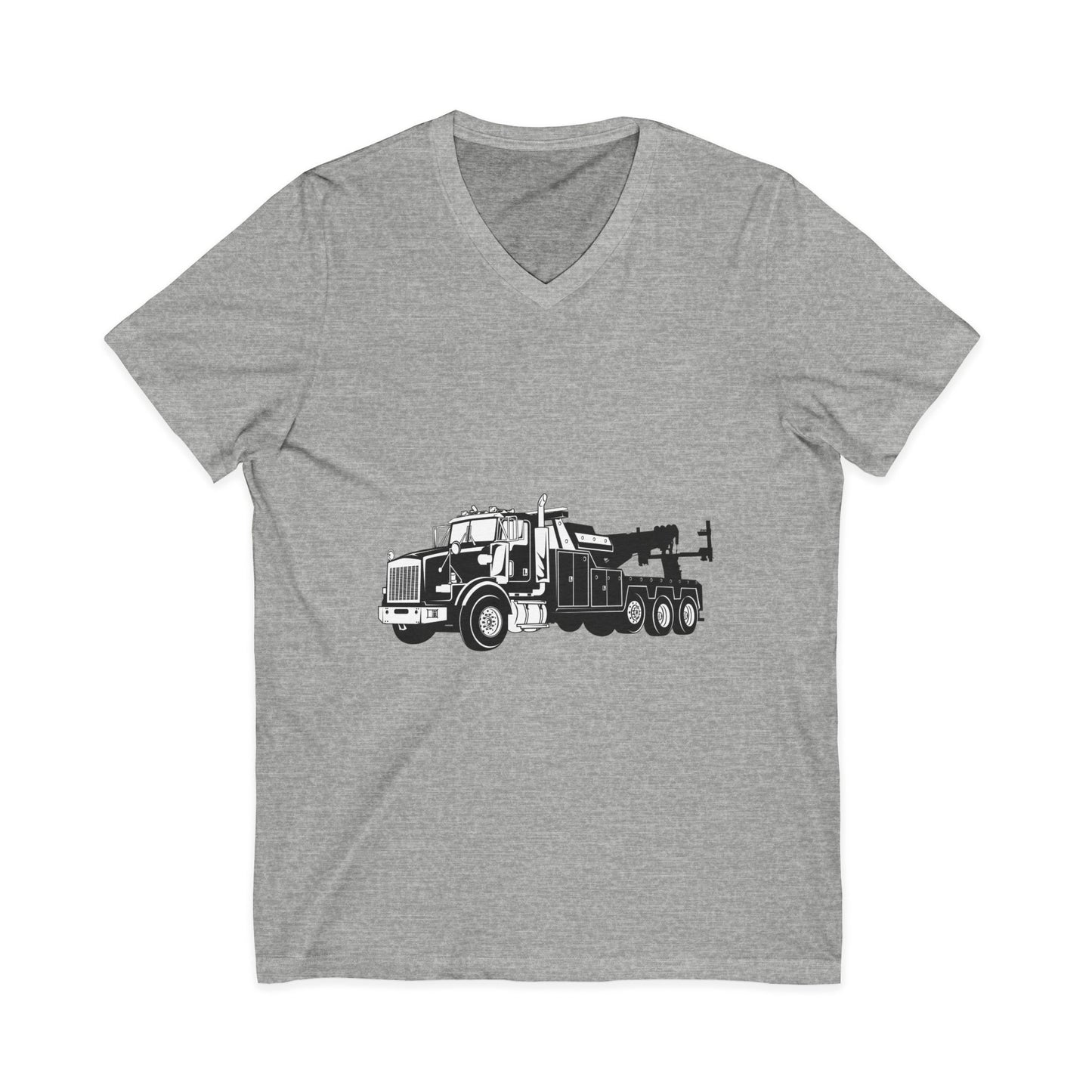 Heavy Tow Truck Unisex Short Sleeve V-Neck Tee