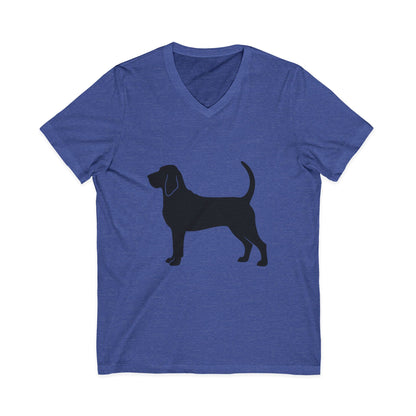 Bloodhound Silhouette Unisex Short Sleeve V-Neck Tee