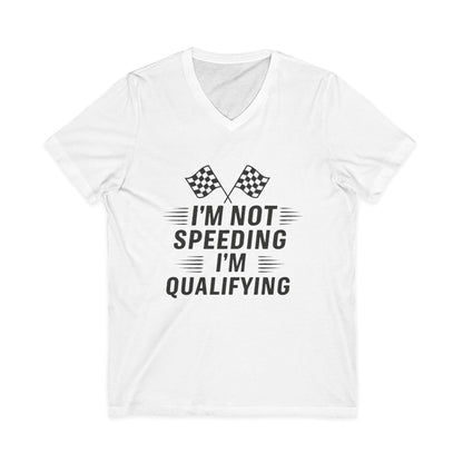 I'm Qualifying Unisex Short Sleeve V-Neck Tee