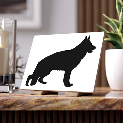 German Shepherd Silhouette Ceramic Photo Tile