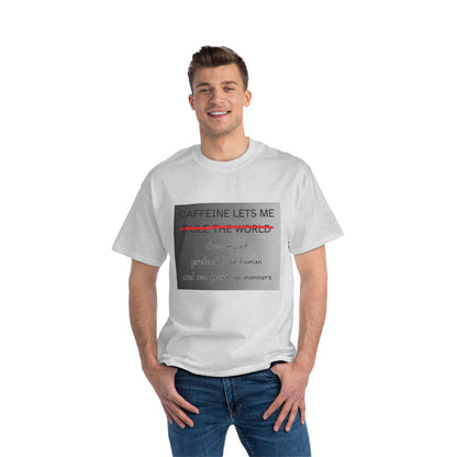 Caffeine Lets Me Men's Short-Sleeve Crewneck Tee