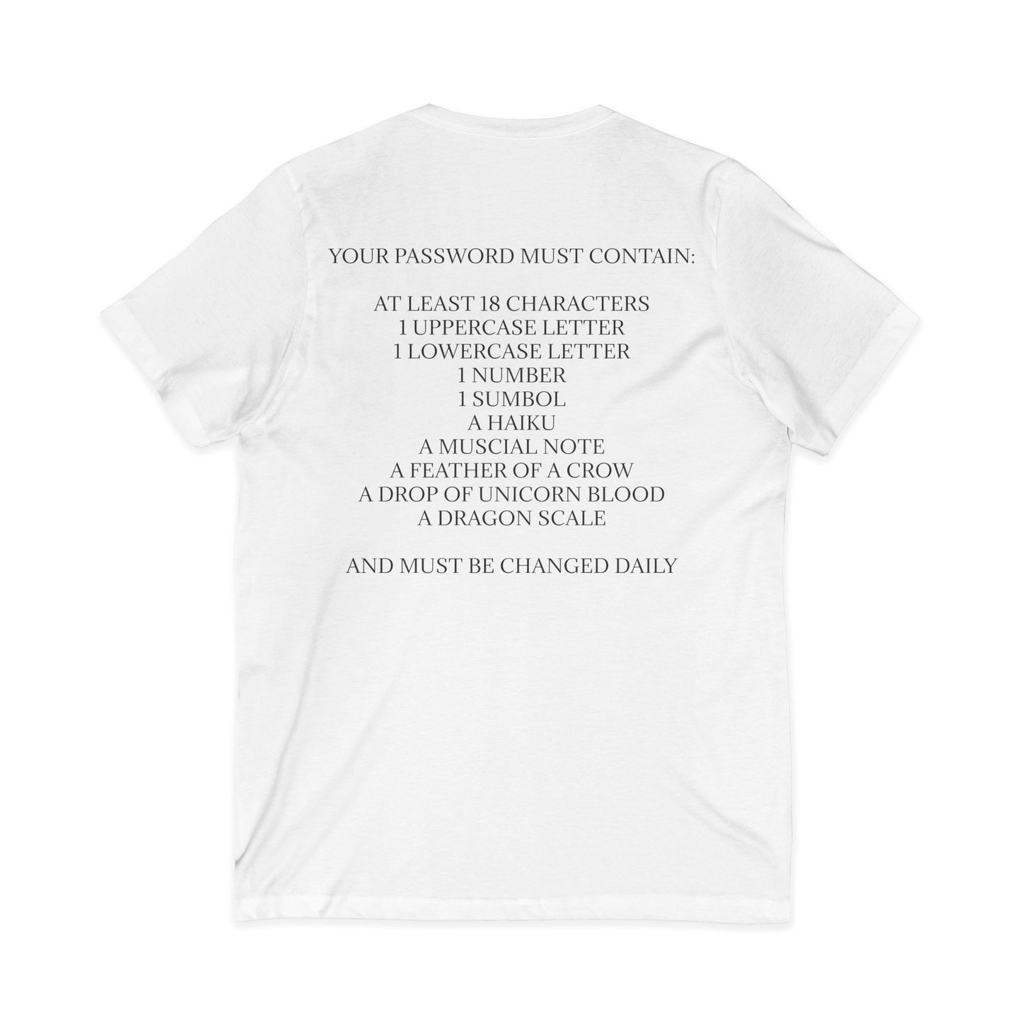 Password Unisex Short Sleeve V-Neck Tee