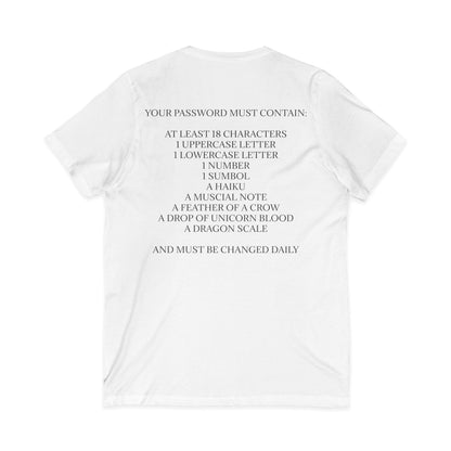 Password Unisex Short Sleeve V-Neck Tee