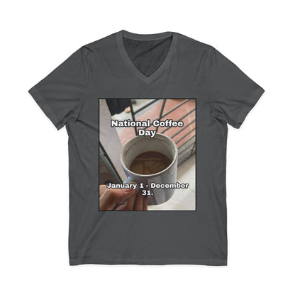 National Coffee Day Unisex Short Sleeve V-Neck Tee