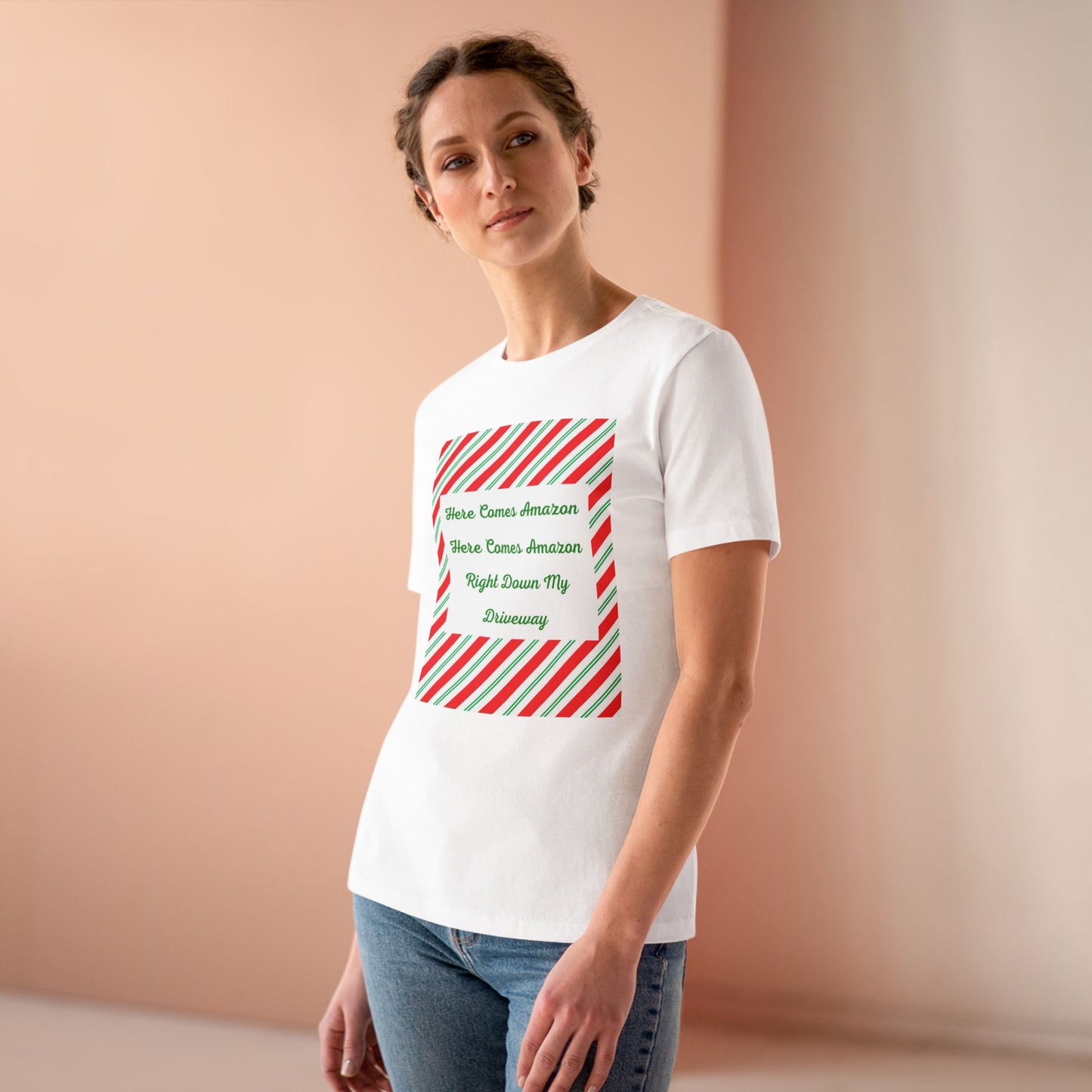 Here Comes Amazon Women's Short Sleeve Crewneck Tee