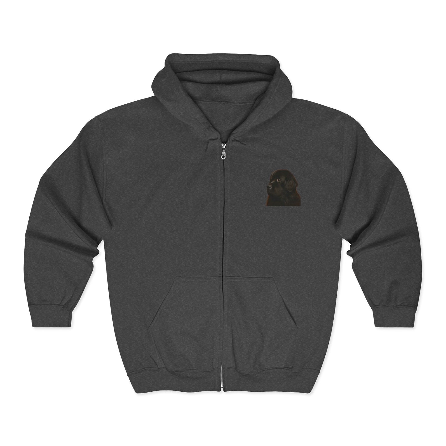 Newfie Head Unisex Full Zip Hoodie