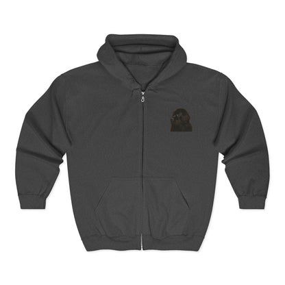 Newfie Head Unisex Full Zip Hoodie