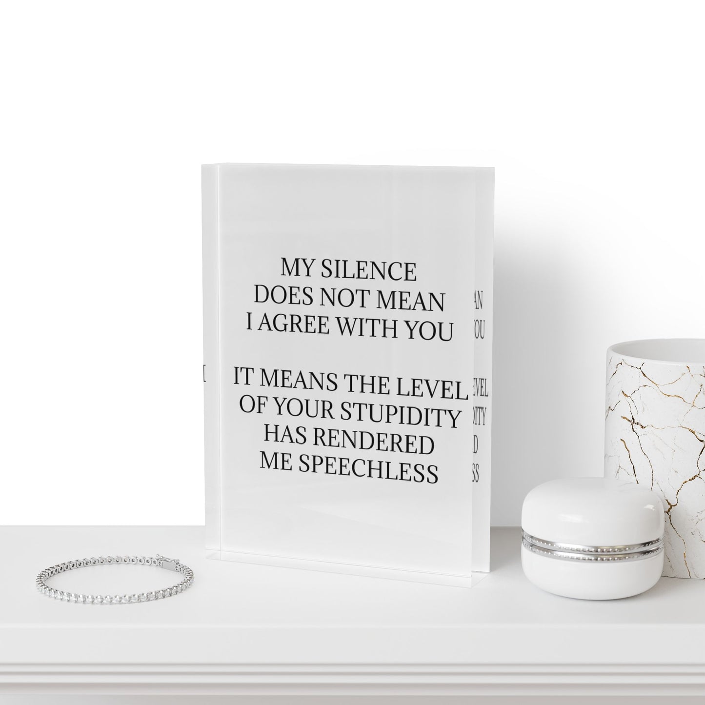 Speechless Acrylic Photo Block