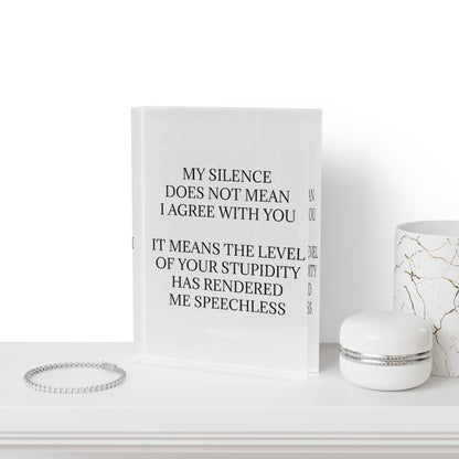 Speechless Acrylic Photo Block