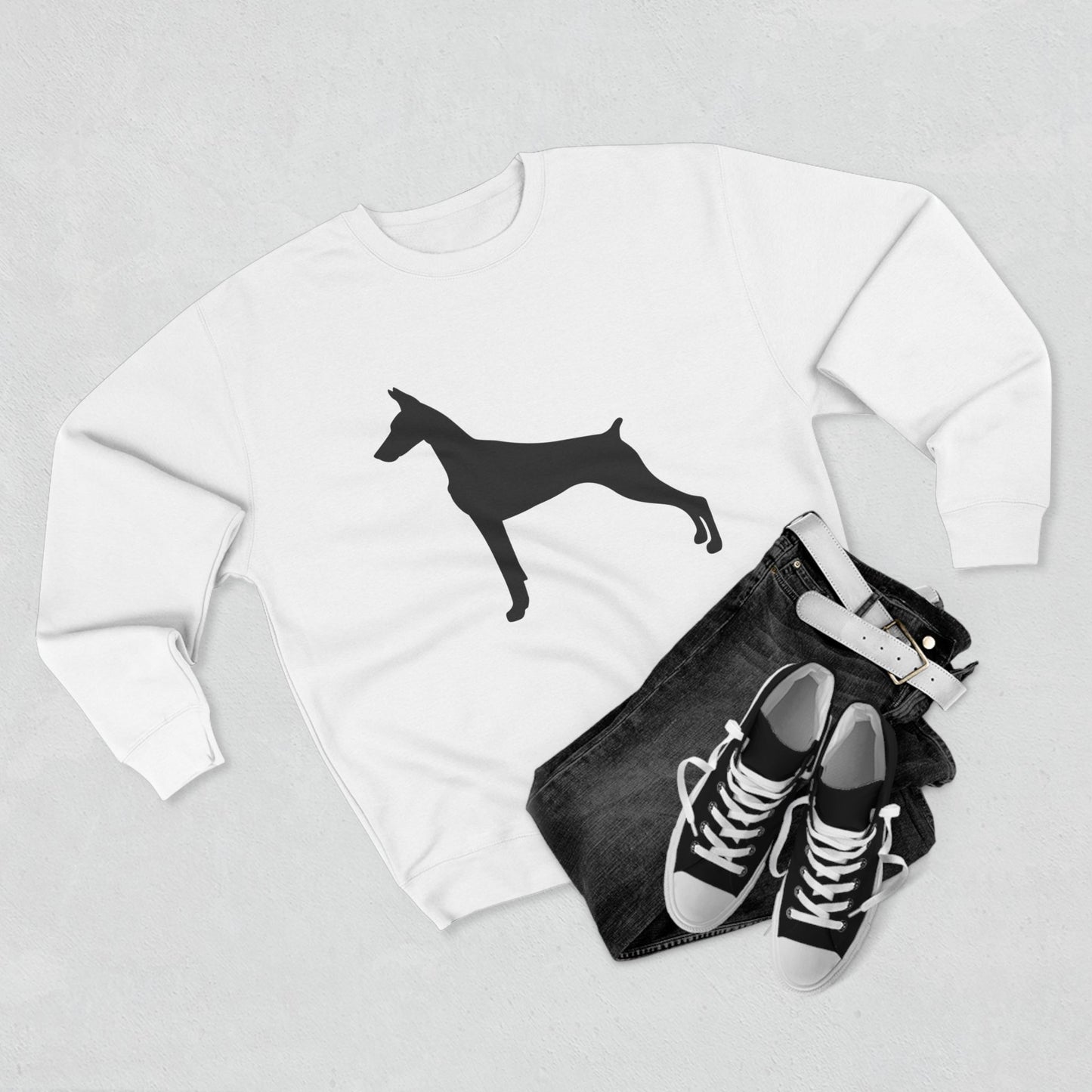 Doberman Silhouette Unisex Crewneck Sweatshirt