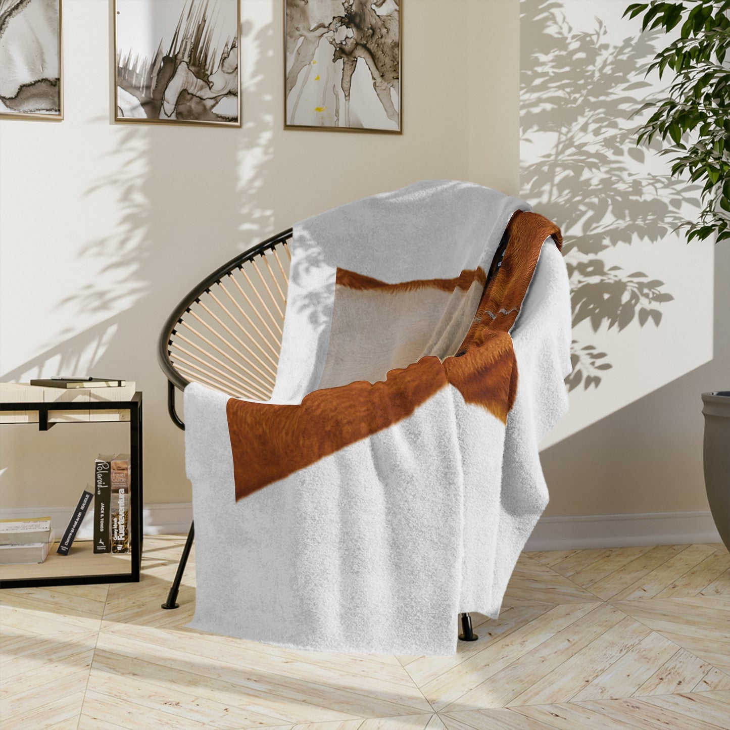 Basenji Head Velveteen Microfiber Blanket