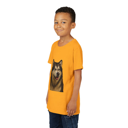 Malamute Head Youth Unisex Short Sleeve Crewneck Tee