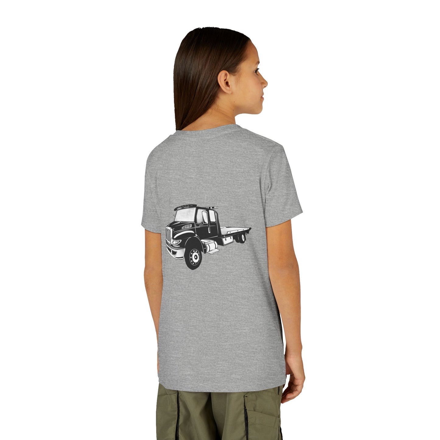 Flatbed Tow Truck Youth Unisex Short Sleeve Crewneck Tee