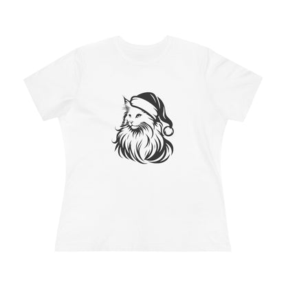 Santa Paws Cat Women's Short Sleeve Crewneck Tee