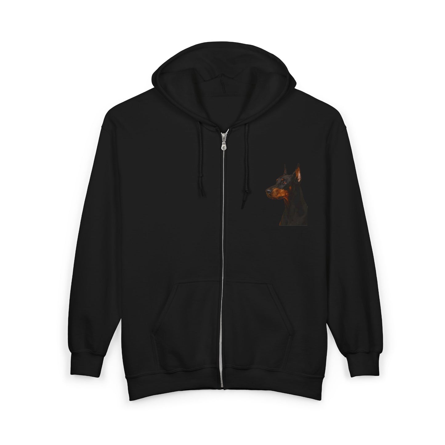 Doberman Head Unisex Full Zip Hoodie