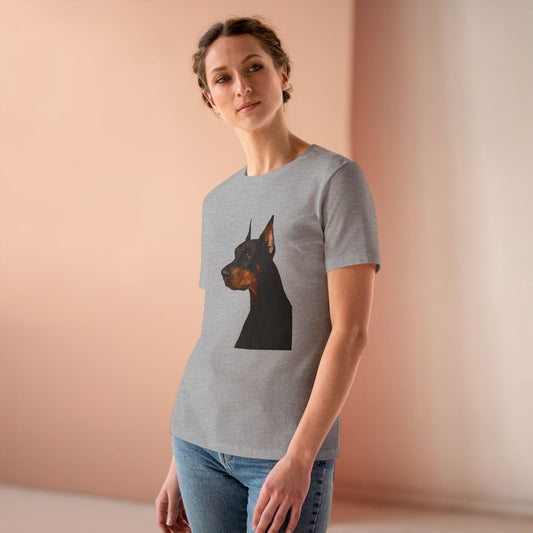 Doberman Head Women's Short Sleeve Crewneck Tee