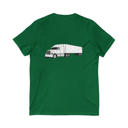 Semi Truck Unisex Short Sleeve V-Neck Tee