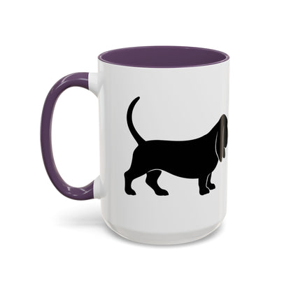 Basset Silhouette 2-Tone Coffee Mug