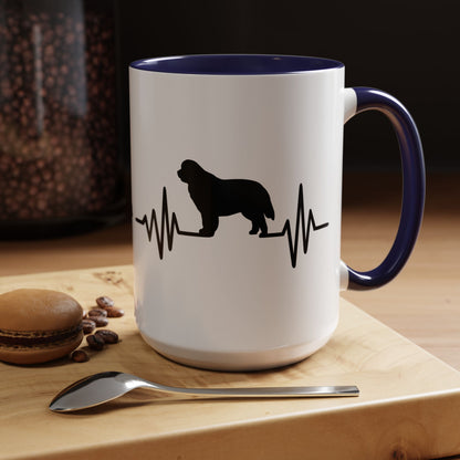 My Heart Beats For Newfies 2-Tone Coffee Mug