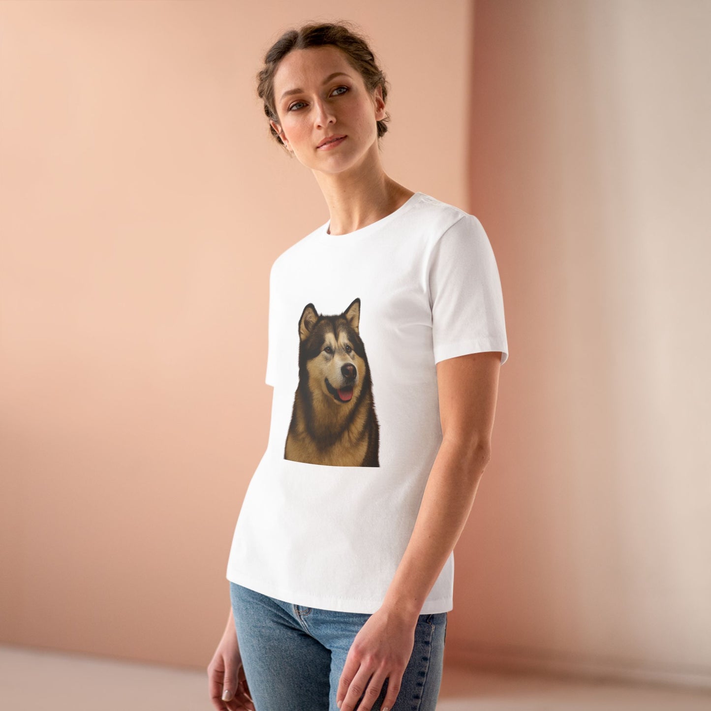 Malamute Head Women's Short Sleeve Crewneck Tee