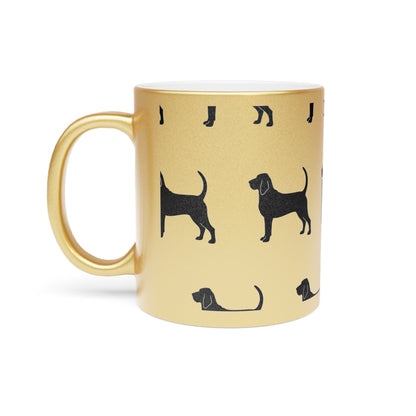 Bloodhound Silhouette Metallic Coffee Mug