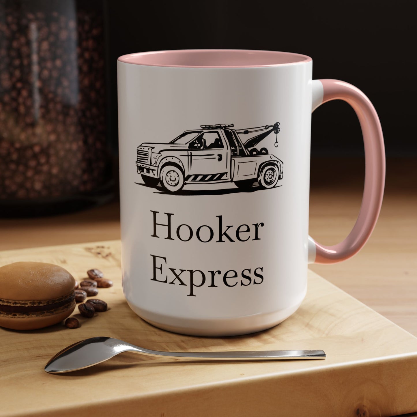 H**ker Express Wheel Lift Tow Truck 2-Tone Coffee Mug