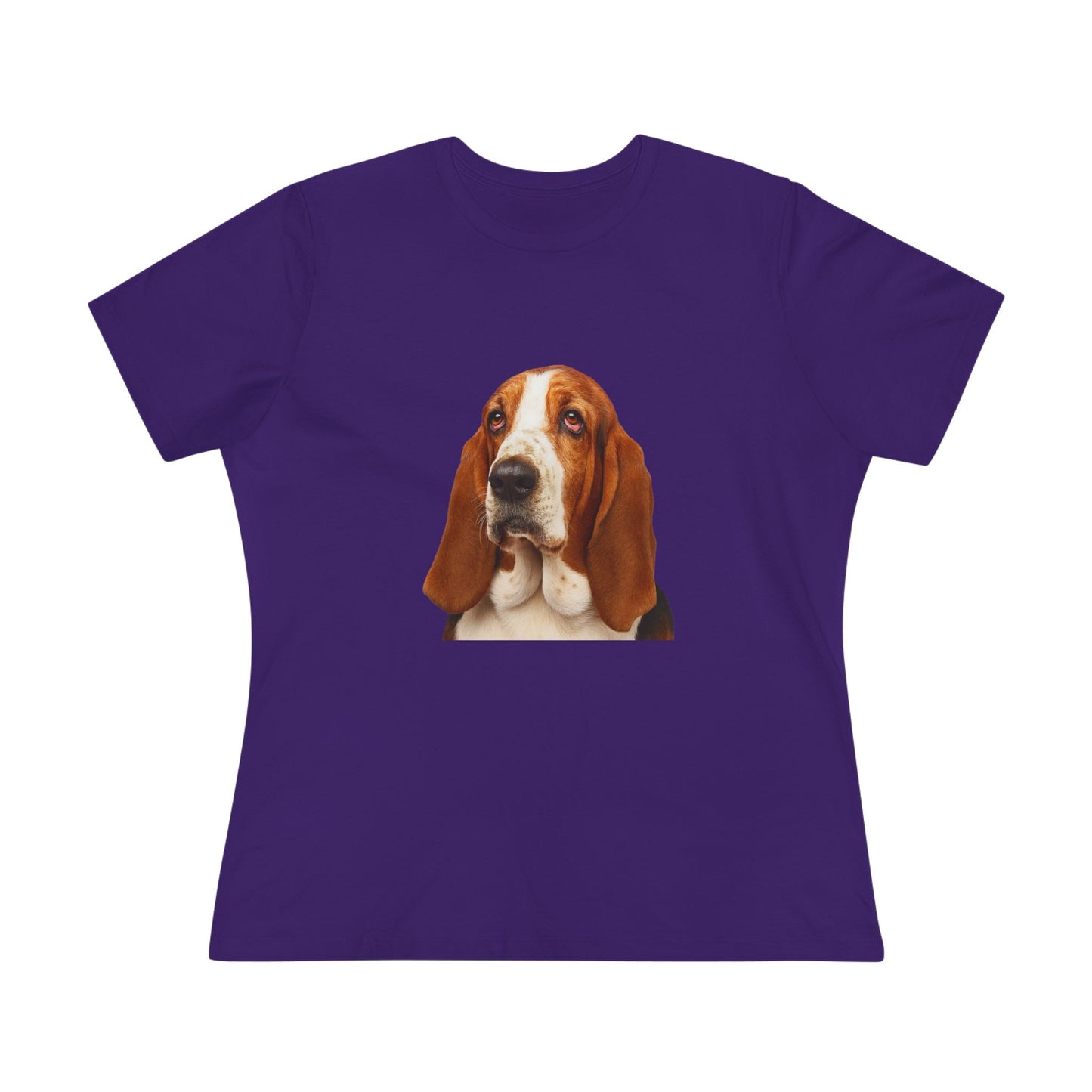 Basset Head Women's Short Sleeve Crewneck Tee