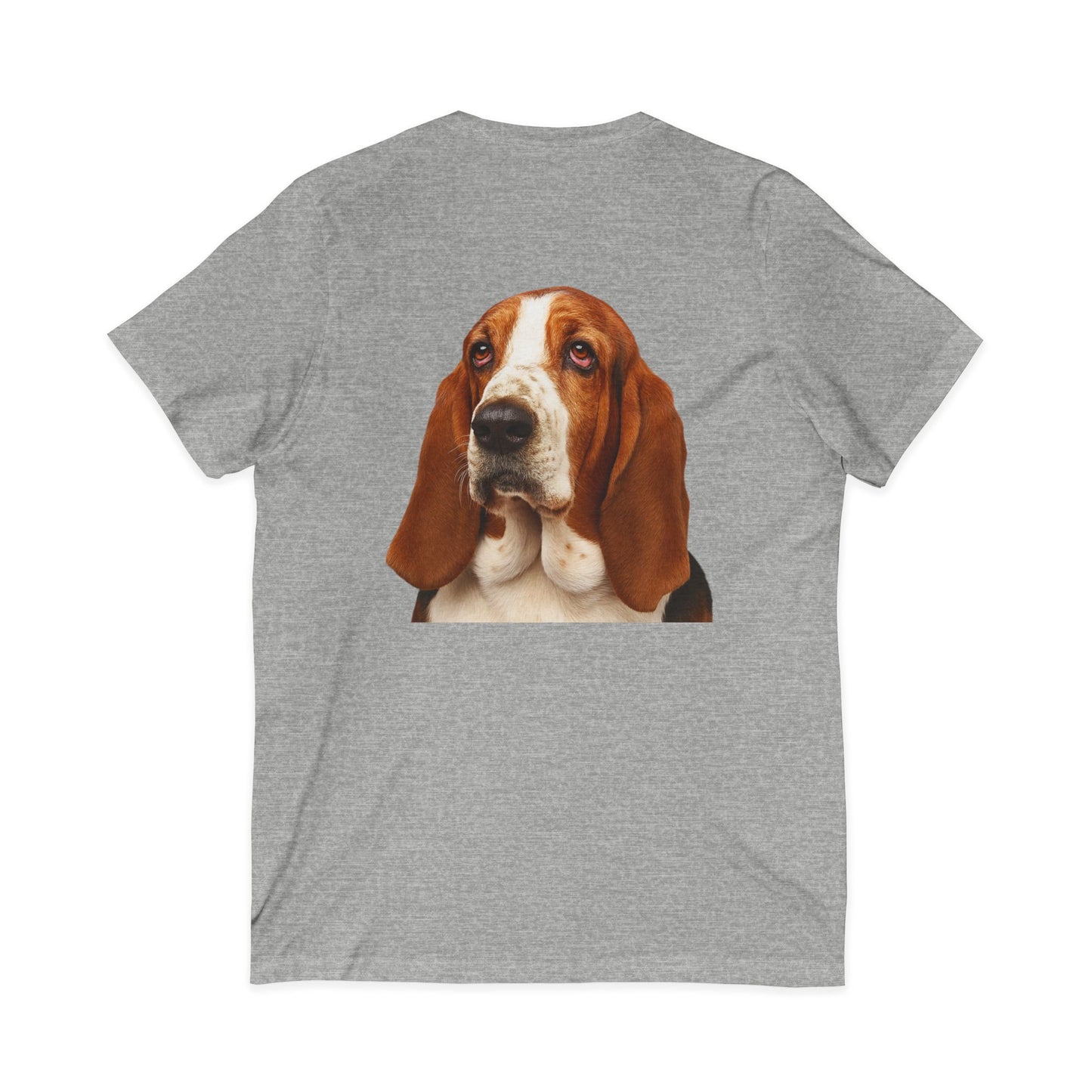 Basset  Head Unisex Short Sleeve V-Neck Tee