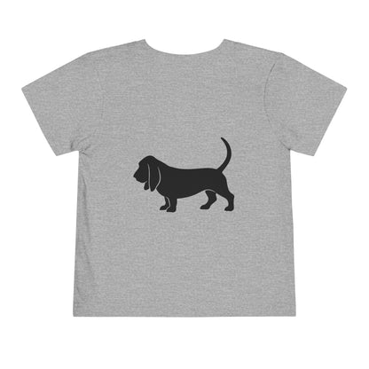 Basset Hound Silhouette Toddler Unisex Short Sleeve Crewneck Tee