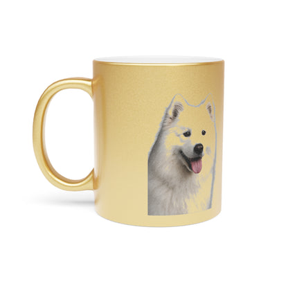 Samoyed Head Metallic Coffee Mug