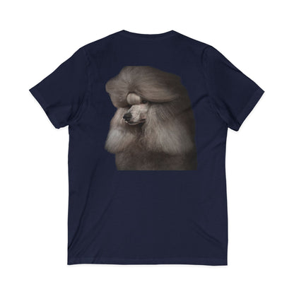 Poodle Head Unisex Short Sleeve V-Neck Tee